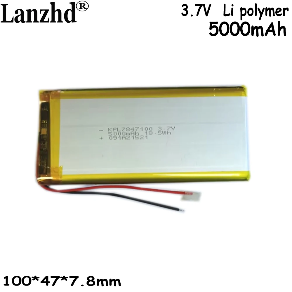 แบตเตอรี่ลิเธียมโพลิเมอร์ Li 3.7V 5000MAH สําหรับอุปกรณ์แบตเตอรี่ชาร์จธนาคาร 7847100   ถ่านชาร์จได้