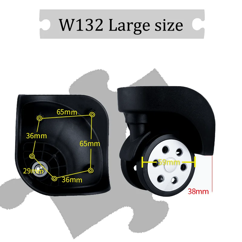 For W132  For Resistant Suitcase High Wear Wheels Luggage Rotating Swivel Wheels 360° Replacement Parts