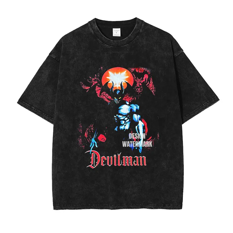 

Anime D-Devil M-Man Cry Baby T Shirts Oversized Vintage Washed Amon T-shirt Manga Harajuku Streetwear Tops Tees Man 100% Cotton