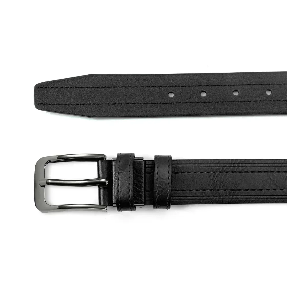 Ceinture classique en cuir PU pour hommes, broche en métal, broche carrée en alliage, environnement de loisirs d'affaires, mode décontractée