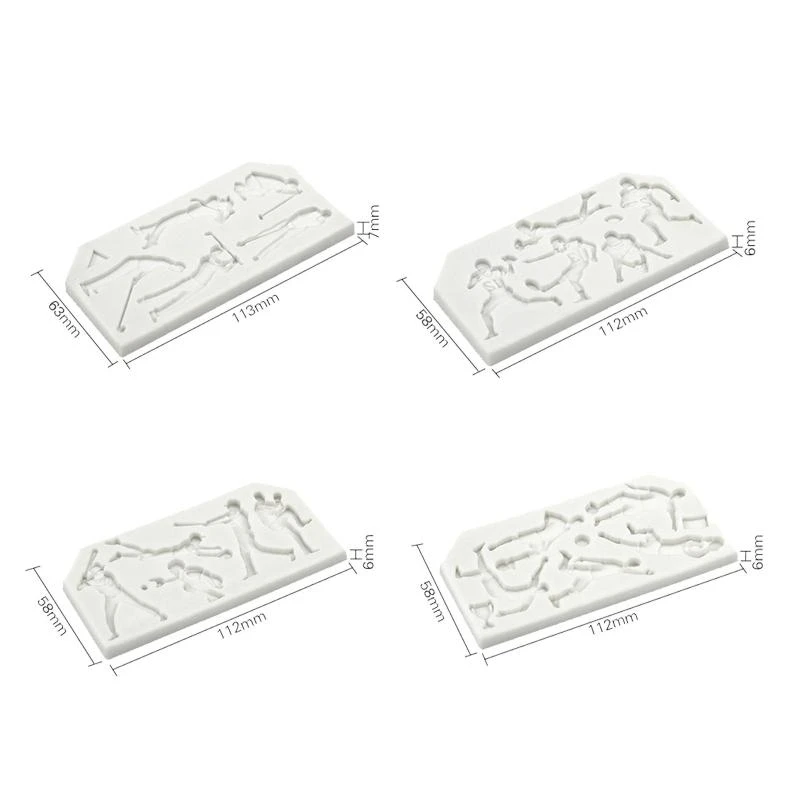 Soap Making Supplies Cake Decorating Tool Silicone Mold Athlete Series Household Soap Molds Cake Crafts Gift