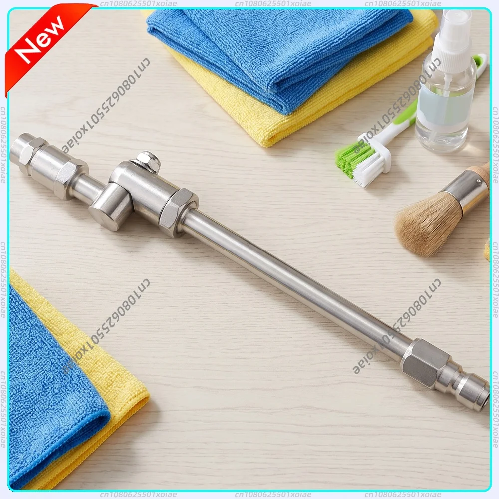 360° Swivel AC Cleaning Wand with 1/4 Quick Plug Stainless Steel Rotating Spray Nozzle Pressures Washer Lance Extension Pole