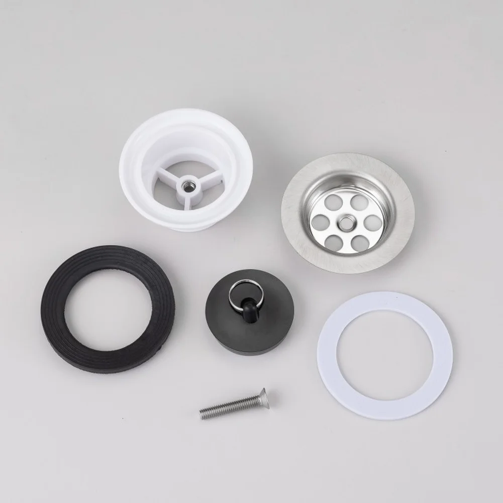 70mm For Kitchen Sink Drain Head Stainless Steel Construction with PP Components for Mop Basin Washing Tub G1 1/2 Thread