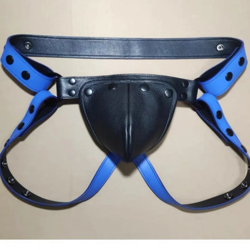 Menmen harness with jockstrap Leather Harness BDSM Men Bondage Fetish Gays Hombre Stage Nighclubwear Sexual Underwear