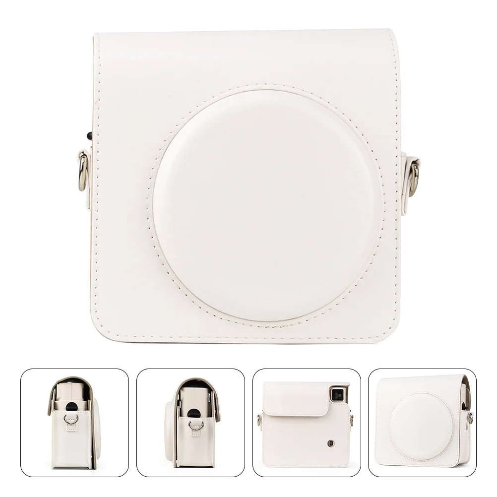 

Case for Camera Storage Bag Bags Protective White Pu with Adjustable Strap