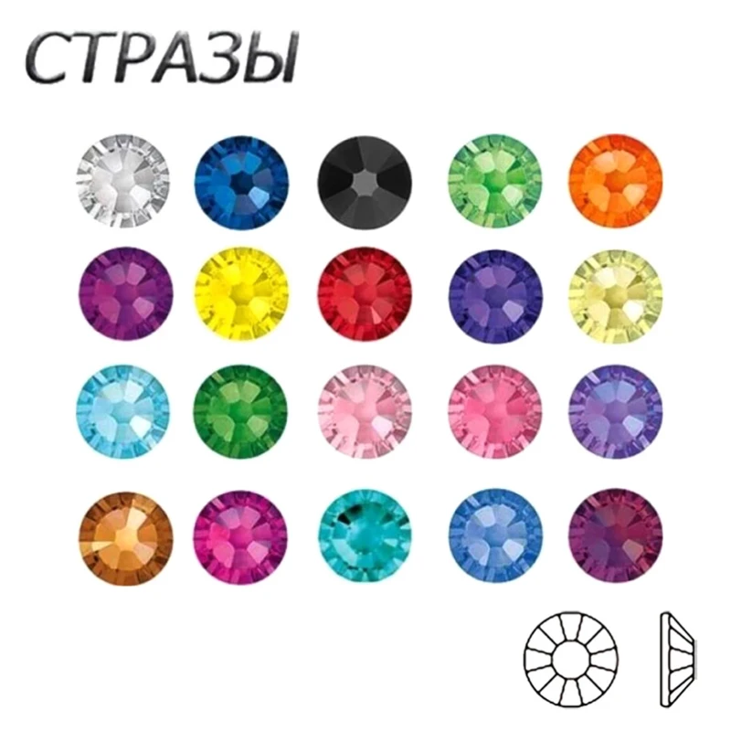 CTPA3bI Strass Non Hotfix Colorful Nail Art Rhinestones Rose Flat Shape Glass Glue On Garment For 3D Nail Accessories Decoration