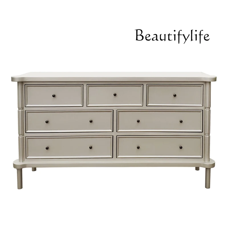 

New American solid wood dining side cabinet light luxury bedroom storage neoclassical villa storage high decoration fashion
