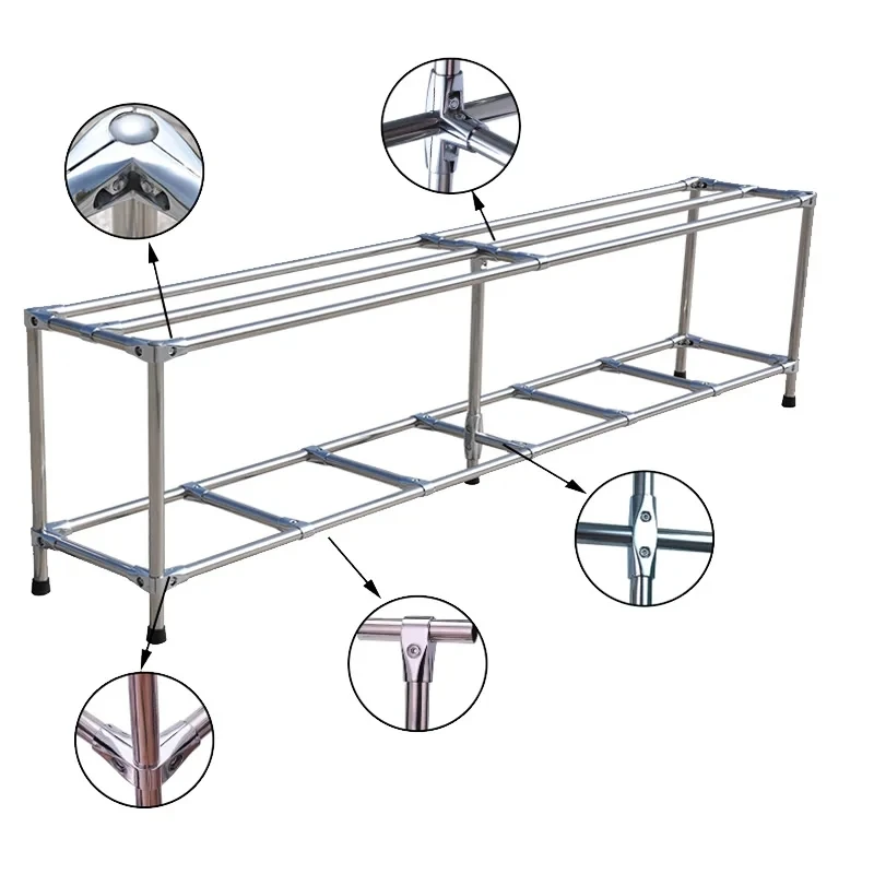 Aluminum alloy connector for Stainless steel tube pipe Movable fastening Shelves Clothes rack Display rack Connector fittings