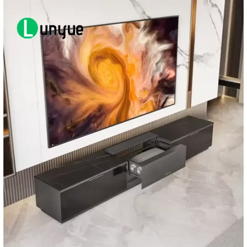 Modern Solid Wood TV Cabinet Space Saving Storage Unit Beautiful Design Living Room Furniture Console Table