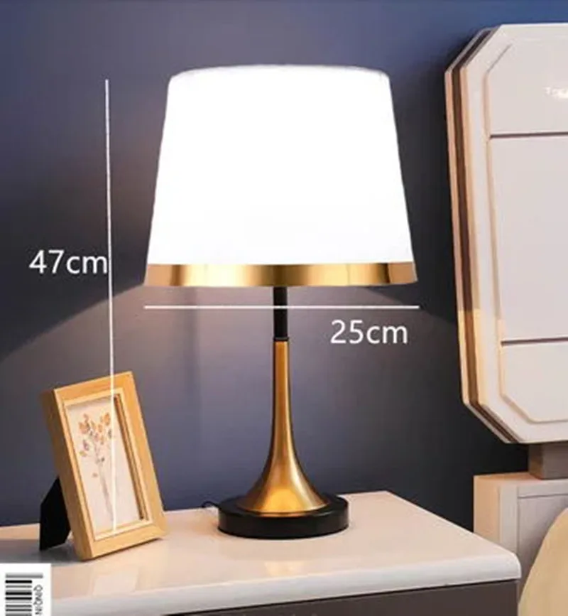 Imagem -02 - Candeeiro de Mesa Vintage para Quarto Luz Noturna Nórdica Abajur de Pano Decoração de Cabeceira Lâmpada de Mesa Led