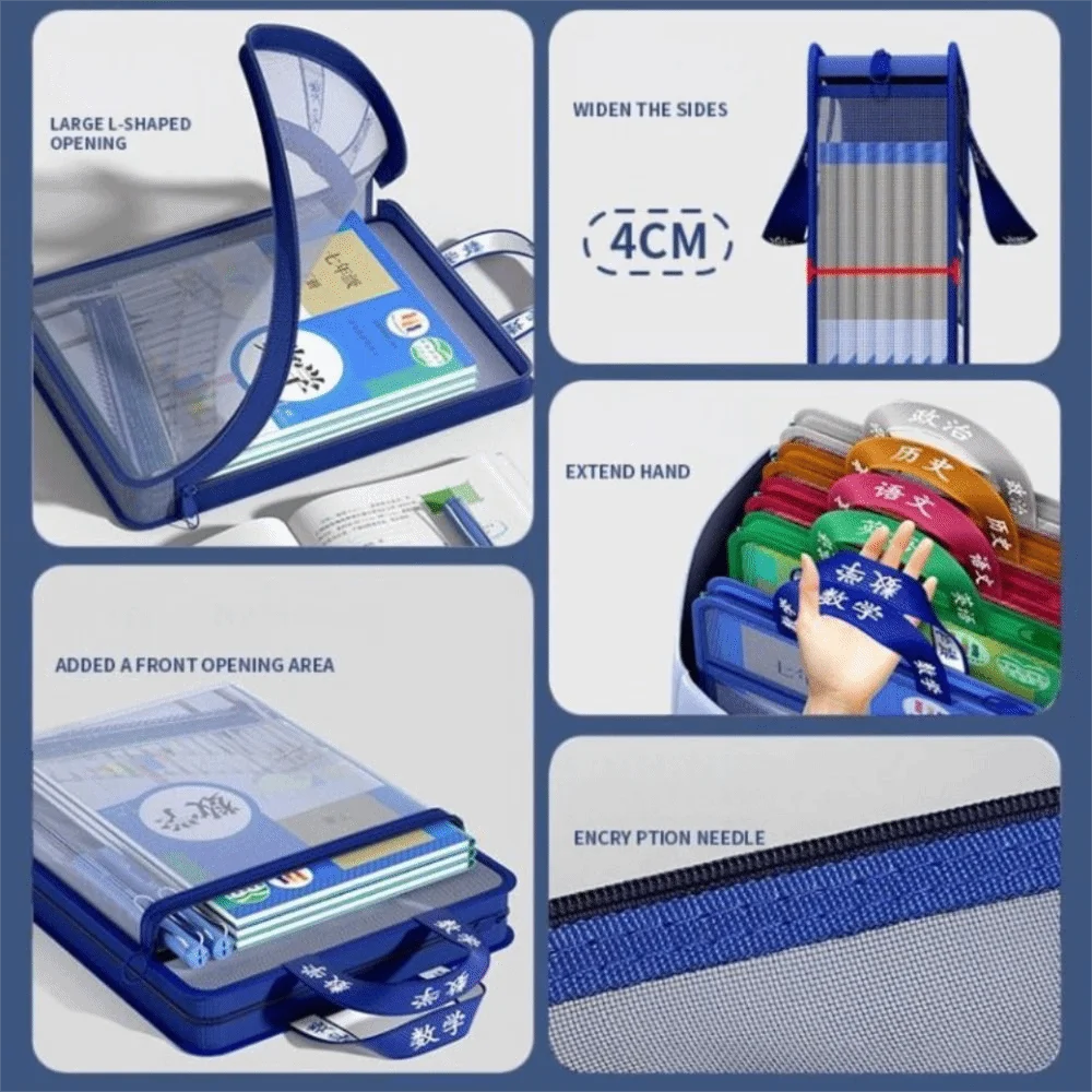 

Портативная многослойная сетчатая сумка для документов, простой дизайн, прозрачная студенческая сумка, вместительный органайзер для файлов для студентов