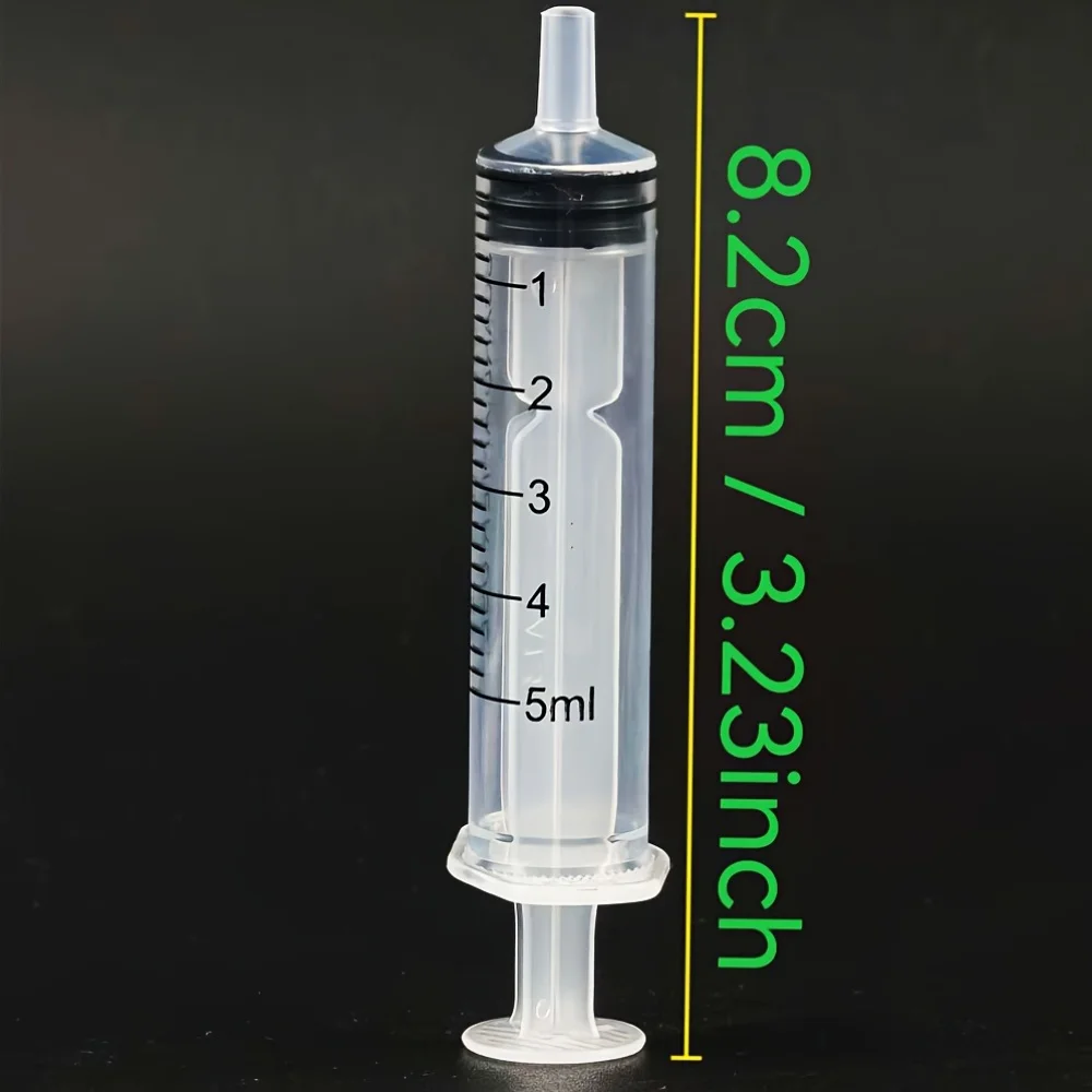 5 ml Syringes Without Caps, Liquid Syringes, Suitable for Scientific Laboratories, Measurement, and Small Animal Use