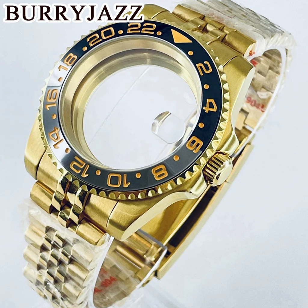 

BURRYJAZZ 40mm SUB GMT Case NH35 NH36 NH34 NH38 NH70 NH72 ETA2824 PT5000 Watch Case Sapphire Glass Ceramic /Aluminum Bezel