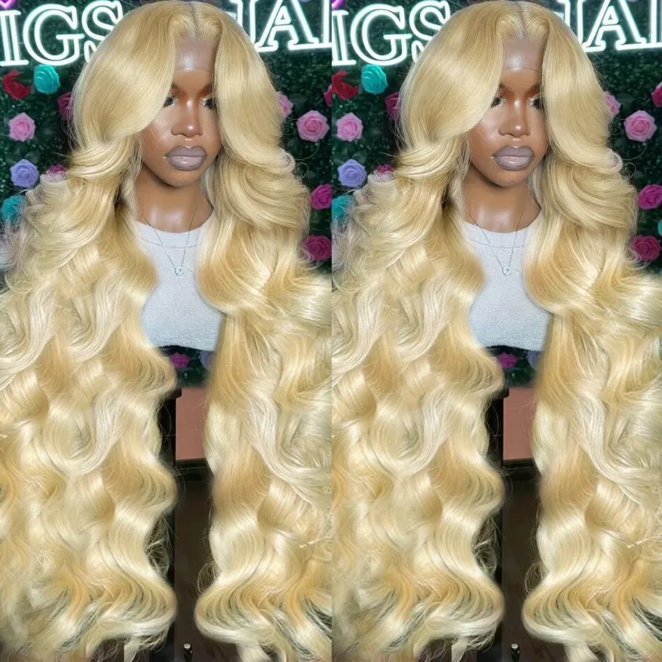 250% HD Transparent 613 Body Wave 13x6 Lace Front Human Hair Wig Color Preplucked 13x4 Honey Blonde Lace Frontal Wigs For Women