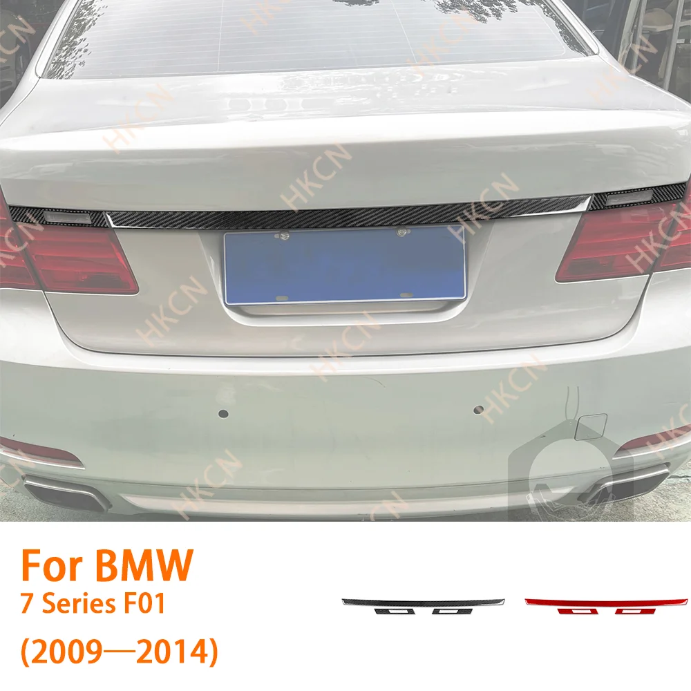 

Carbon Fiber Rear Trunk Strip Panel Decal Car Accessories Exterior Cover Trim Modified Sticker For BMW 7 Series F01 2009—2014