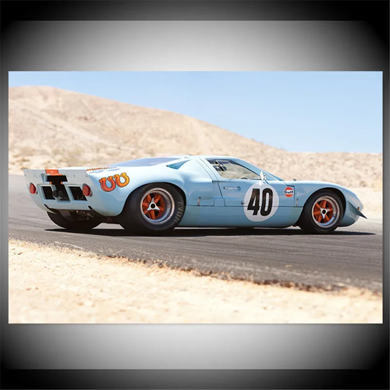 Modern Canvas Painting GT40 Le Mans Racing Car Classic Sportscar Wall Posters Prints For Bedroom Living Room Home Decor Unframed