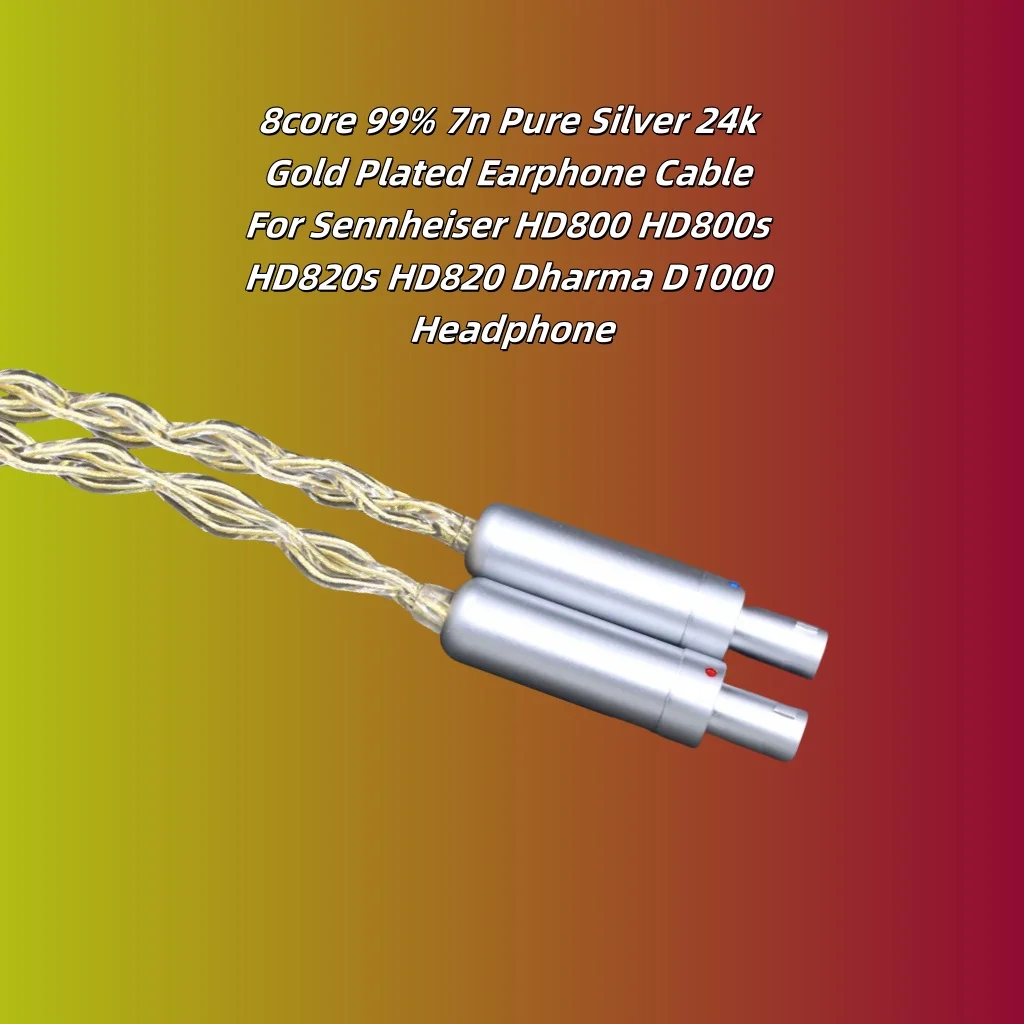 8core 99% 7n الفضة النقية 24k مطلية بالذهب سماعة كابل ل Sennheiser HD800 HD800s HD820s HD820 دارما D1000 سماعة 8419