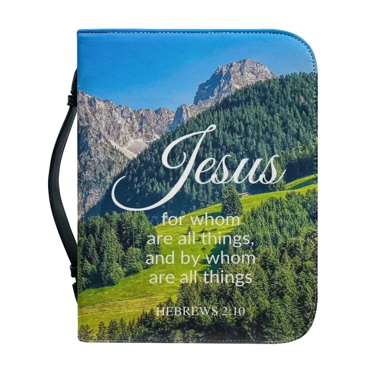 

Bible Hymn Excerpt Print Bible Storage Bags for Women Handbags Zippered Handle Bible Cover Case Leather Carrying Case Gift