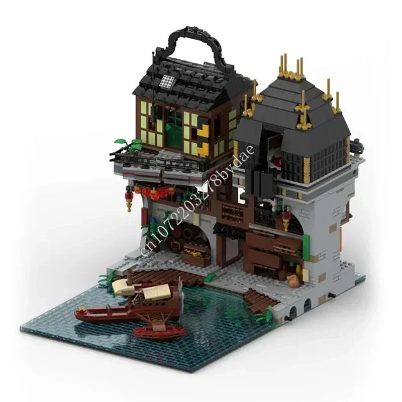 5755PCSMovie City MOC Creative Street View Custom Puzzle Architecture DIY Assembly Model Educational Toy Gift