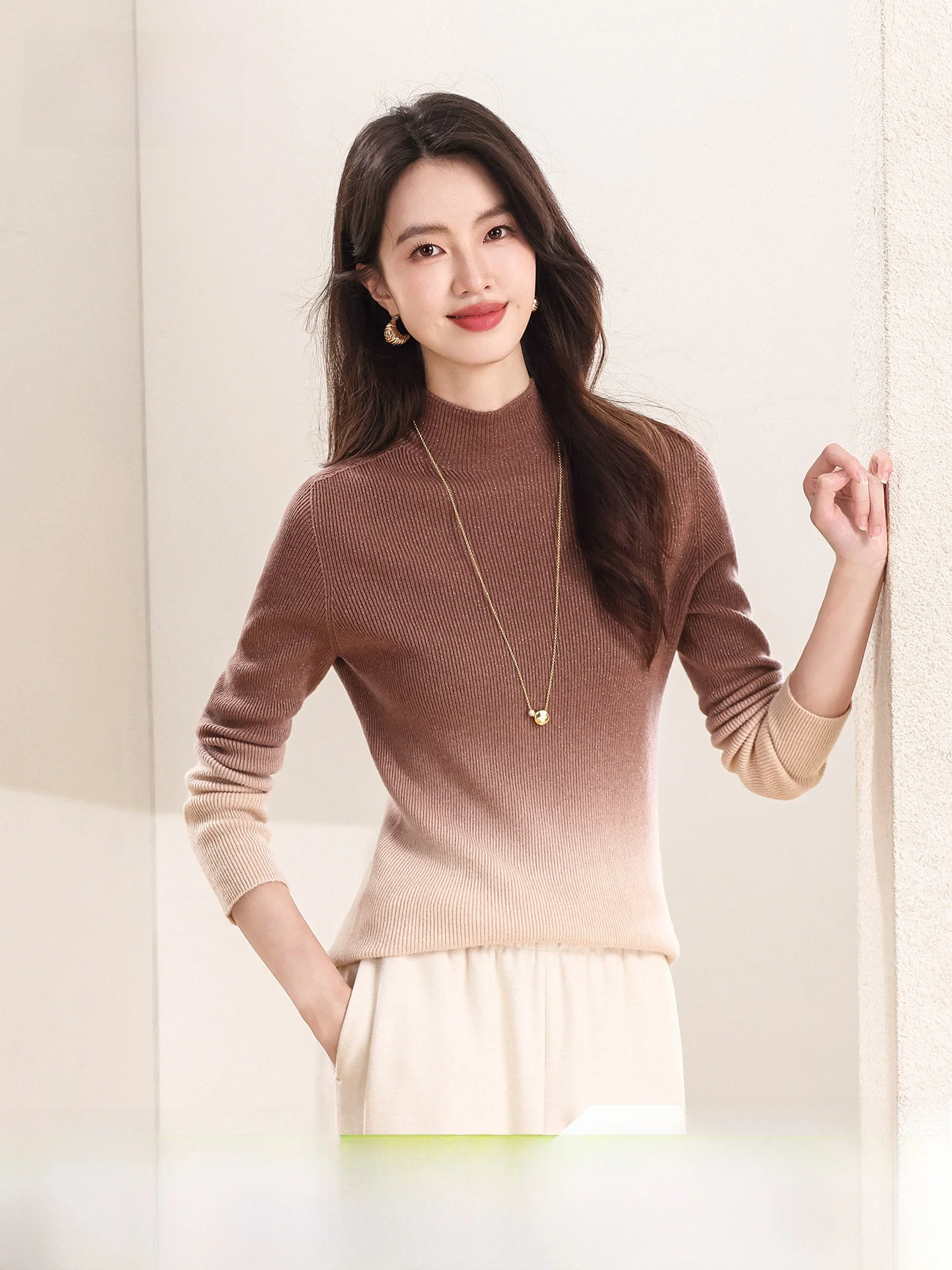 

Мягкий и комфортный женский шерстяной свитер с высоким воротником, повседневный, стандартного кроя, с длинными рукавами, теплый топ