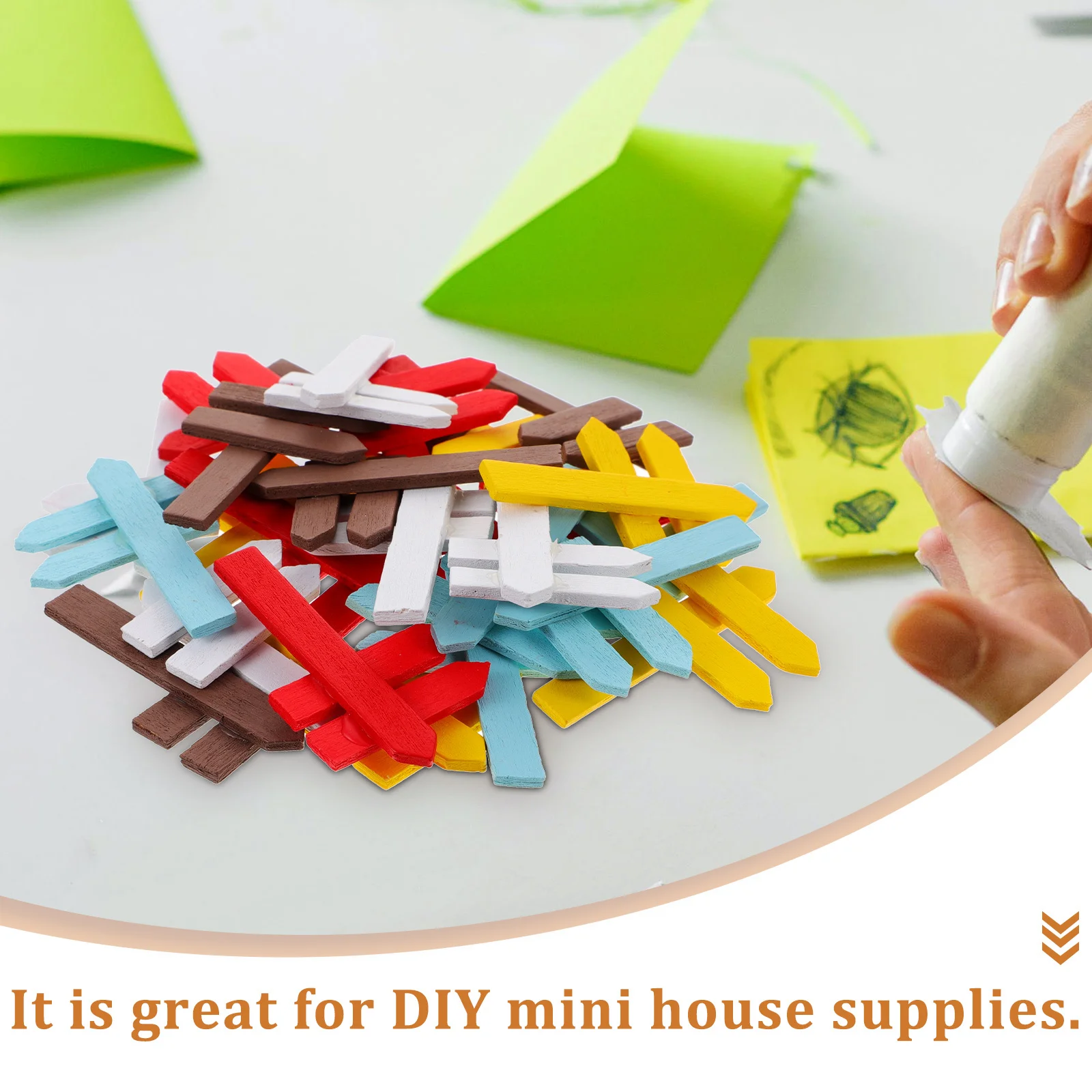 25 قطعة سياج مصغر خشبي ديكور حاجز حديقة صغير لديكور المنزل DIY الحرفية للأطفال نشاط المنزل زخرفة #4