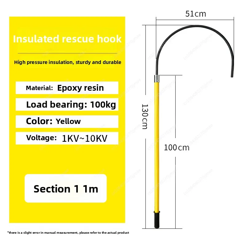

High Voltage Insulated Rescue Hook 10KV Electric Power Anti-shock Emergency Life Pole Pull Hook Safety Tool 35V