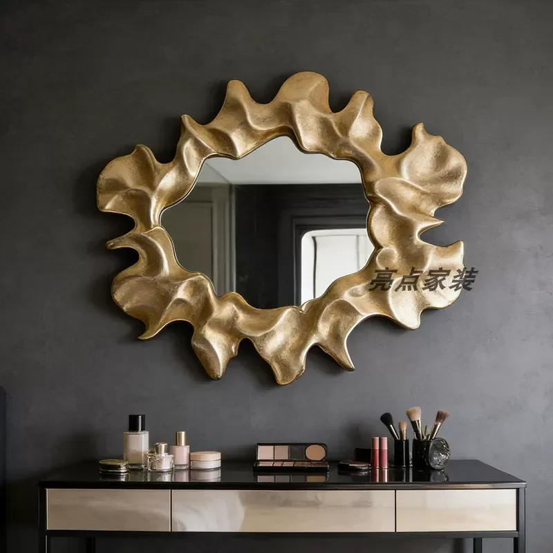 Creative Irregular Wall Mounted Mirror for Living Room Dining Room Bathroom Decorative Fireplace Makeup Mirror Unique Shape