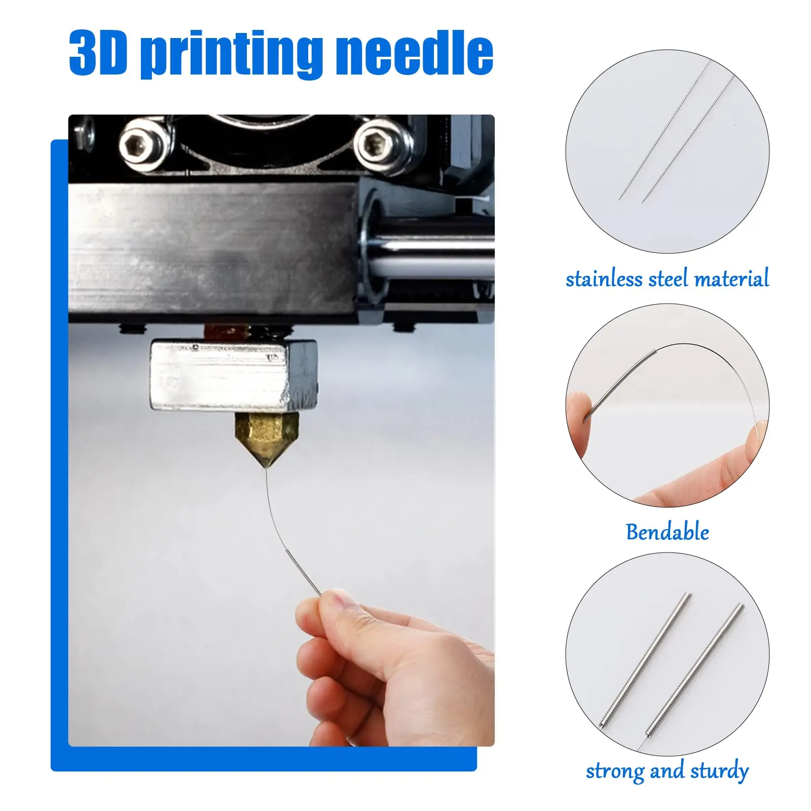 3D 프린터 클리너 도구 키트, 구리 와이어 브러시, 칫솔 깍지 청소 바늘, 3D 프린터 부품 청소 도구 렌치 키트