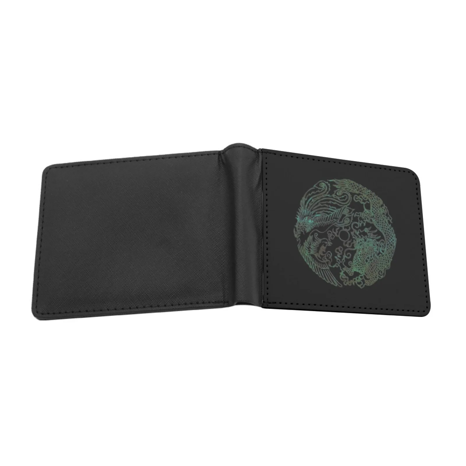 Shenmue Iii Dragon Vs Phoenix Men's Wallet Black Street Style Purse Short Wallet With Credit Card Holder Shenmue Iii Dragon Vs