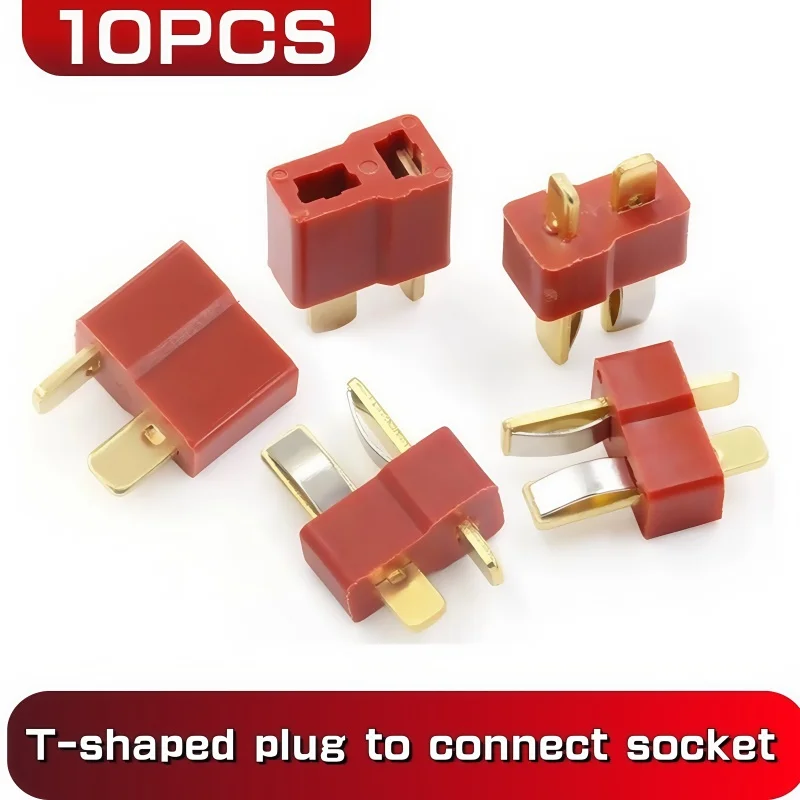10PCS T- Plug Male & Female Connectors Deans Style For RC LiPo Battery ESC