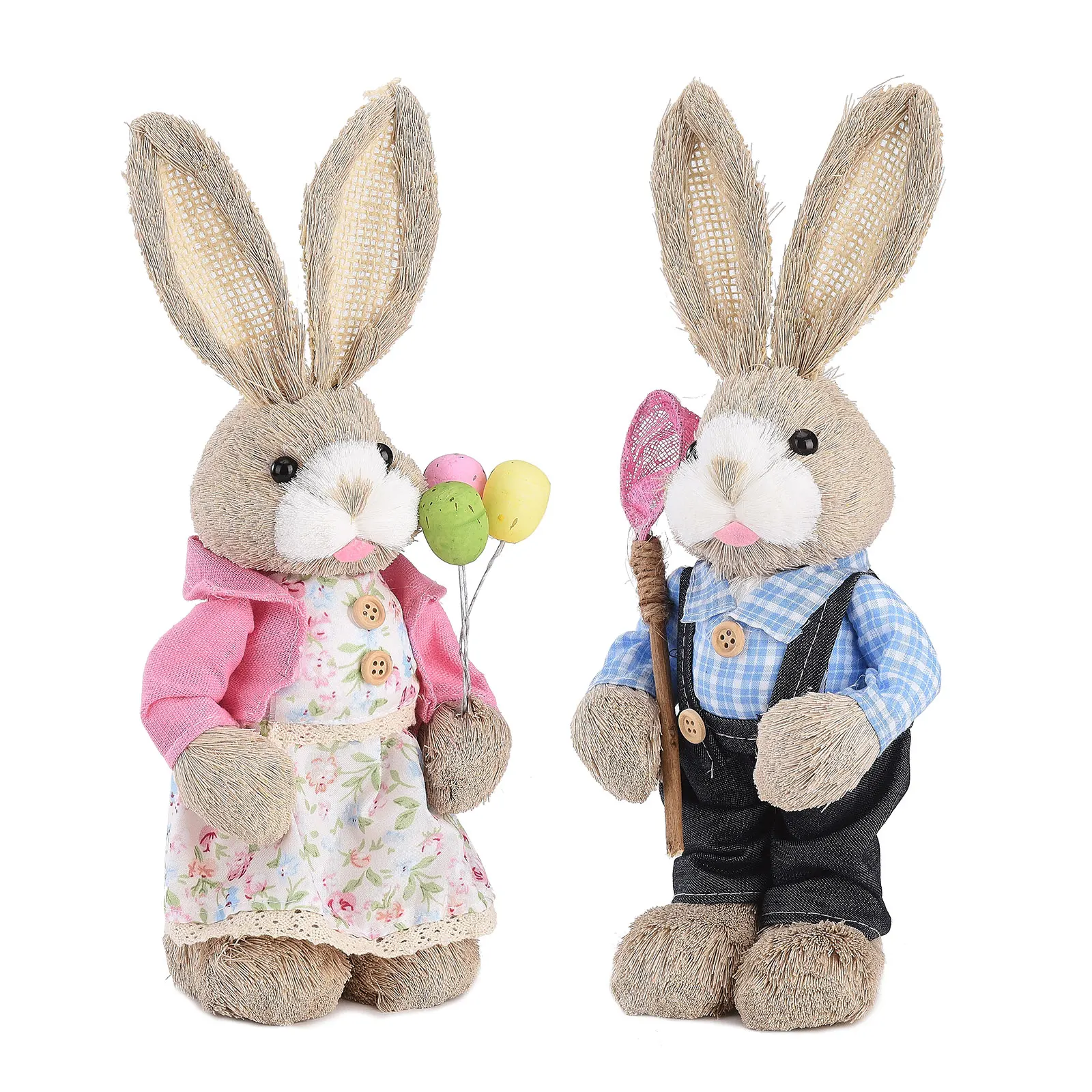 Easter Bunny Ornament Outdoor Shooting 2pcs Home Decoration Party Supplies Window Wedding Props 35cm Pastoral Fabric Decorative