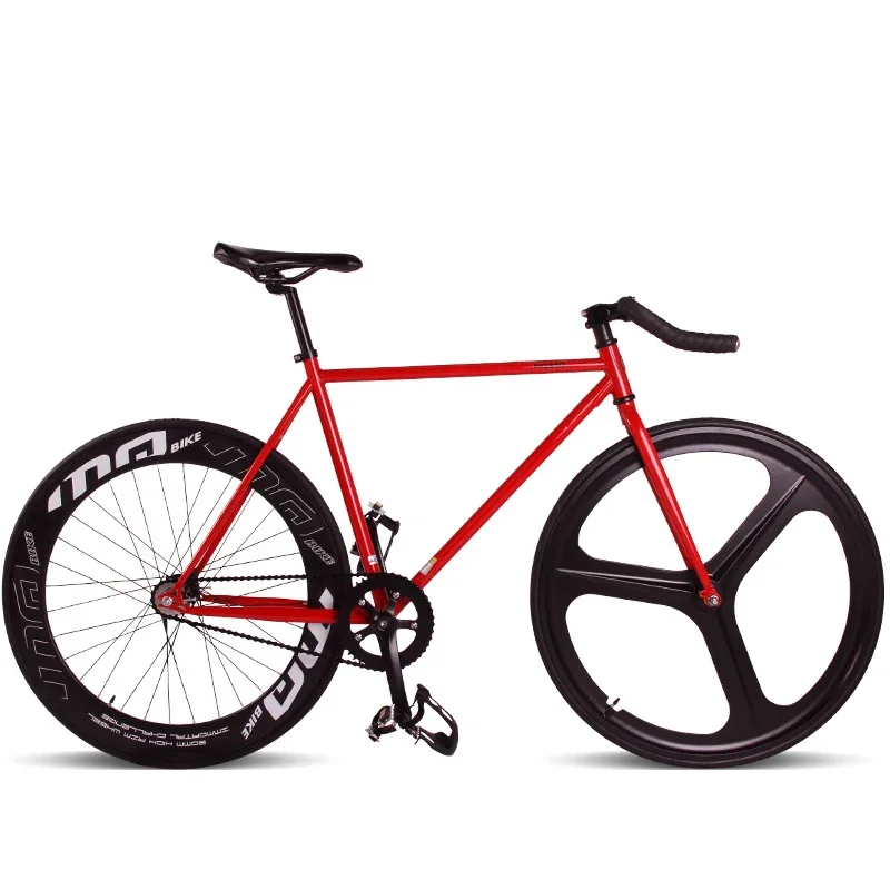 700C*23C High carbon steel frame Fixie bicycle Road bike Fixed Gear off-road bike solid tire Single Speed aldult student Bicycle