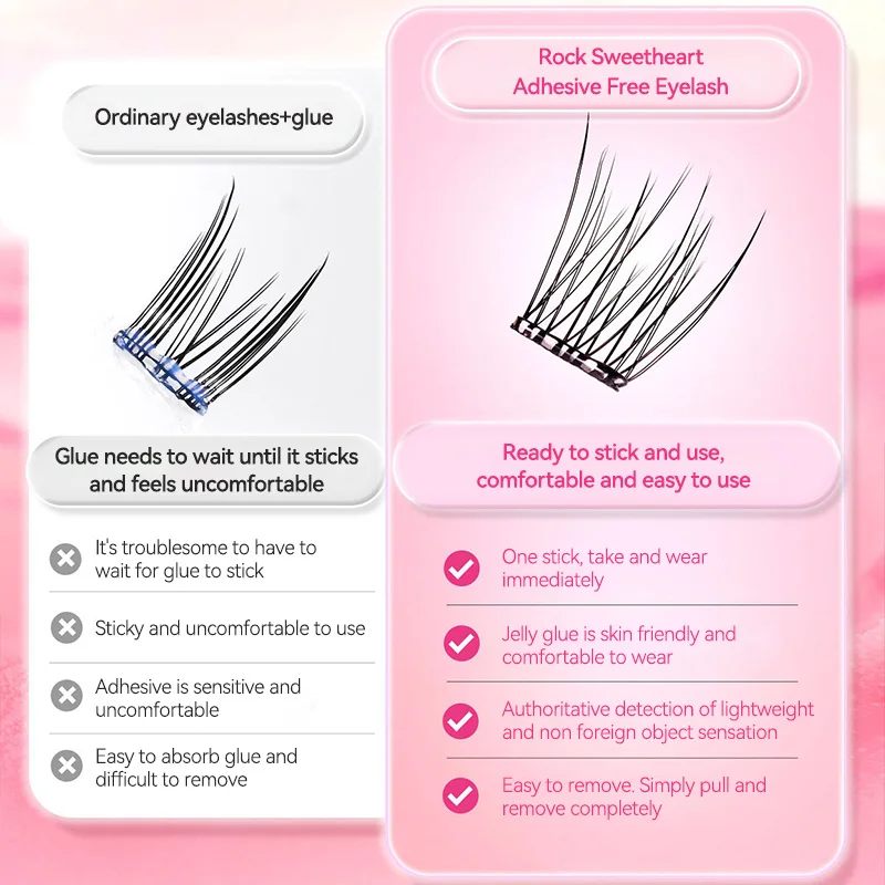 Rocky Sweetie 5D Baby Curl رموش صناعية بدون غراء - طبيعية للغاية، واقعية ولد مع مظهر، تصميم مجموعة واحدة رقيق وفوضوي #4