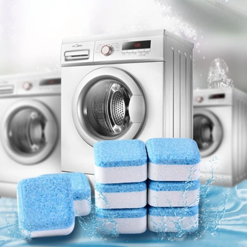Pastilhas Efervescentes para Limpeza de Lavadora 10-24 Unidades, Remove Resíduos e Elimina Mau Odor