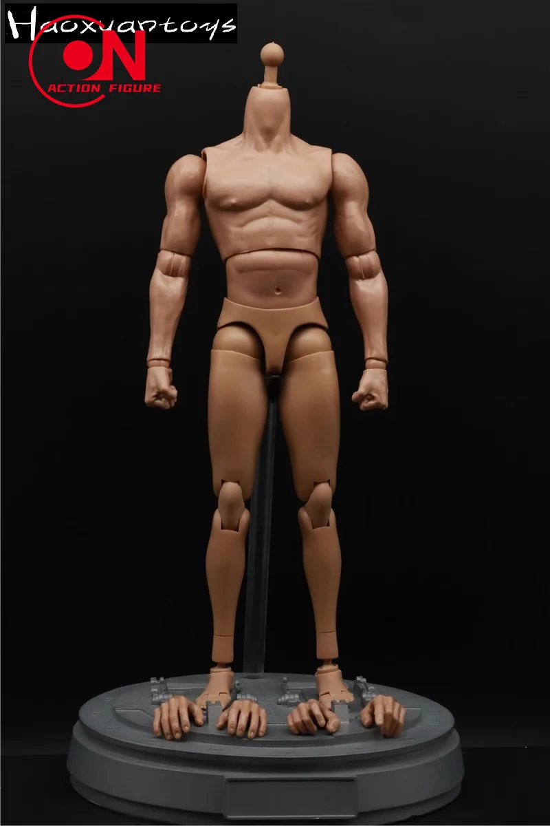 Haoxuantoys 1/6 ذكر قوي العضلات المشتركة الجسم 28 سنتيمتر الجندي مرنة عمل نموذج لجسم دمية صالح 1:6 HT رئيس نحت #2
