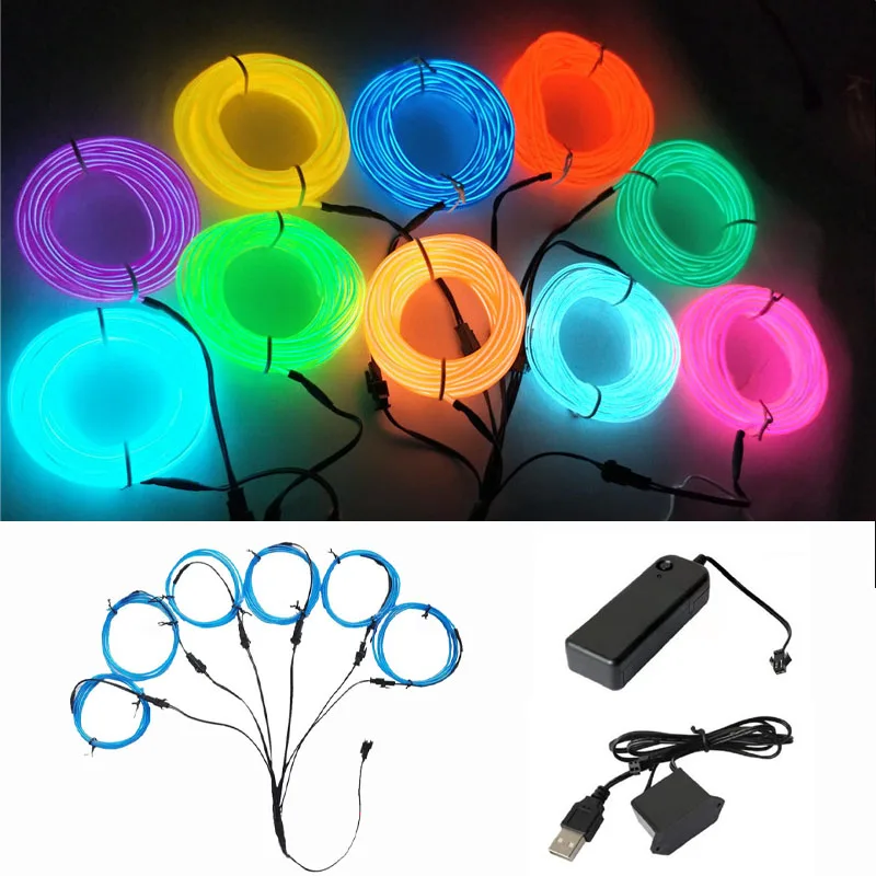 Luz de neón Flexible de 1 a 2/3/5/6 m, lámpara de decoración de ambiente para fiesta de baile, tira Led Multicolor impermeable