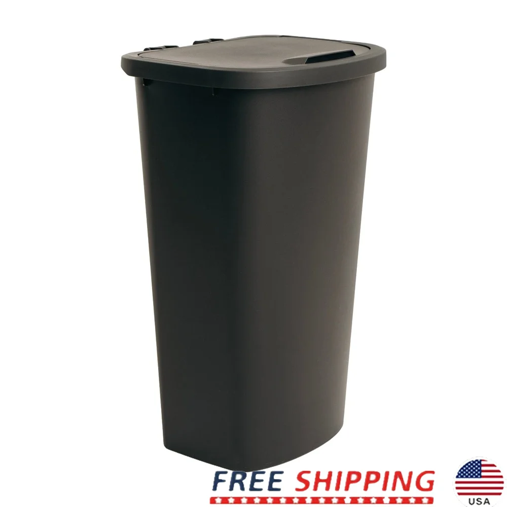 11-Gallonen-Mülleimer aus Kunststoff mit Deckel, Küche, Badezimmer, Garage, Papierkorb, leicht zu reinigen, langlebig, kompaktes Design