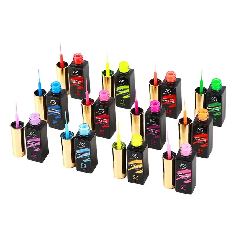 Glow In The Dark Nail Gel Fluorescent Gel Liner 12pcs Nail Gel Polish Set Safe And Charming Glow Gel Polish For Home Use Dinner