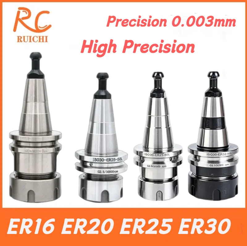 High Precision 0.001mm ISO30 ER Rust Proof Collet Chuck Tool Holder for ER16 ER20 ER25 ER32 CNC Engraving Machining