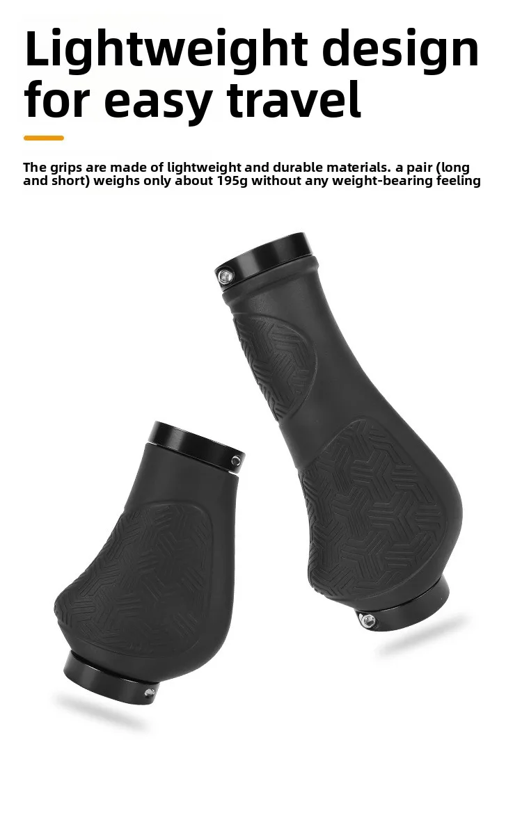 Ein Paar Fahrradlenkerüberzüge, faltbare Gummi-Co-Griffe, lange und kurze ergonomische beidseitig verriegelbare Griffe – Detail 10