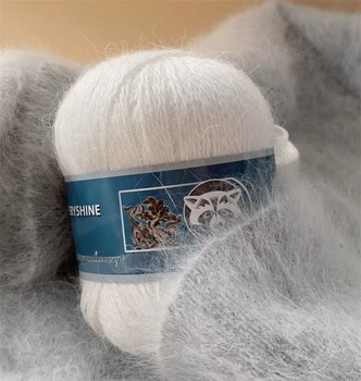 Fur Mink Yarn for Knitting 2-Ply Worsted Fluffy Yarn for Crocheting Needlework 1 Skein…