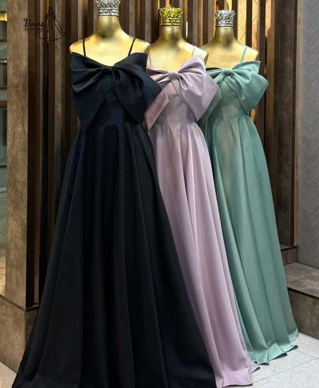 فساتين سهرة نسائية فاخرة من Vows للمناسبات مصنوعة حسب الطلب ربطة القوس فيونكة ثوب حفلة كلمة فستاين سهرة/فساتين الحفلات الساتان فستان حفلة موسيقية فاخر 2025
