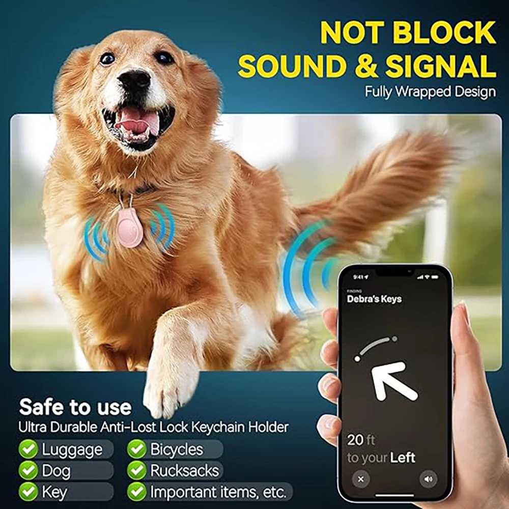 GITFOS водонепроницаемый чехол AirTag для Apple Airtags, держатель для ключей со стальной проволокой, анти-потерянный чехол для багажа, рюкзака, ключей