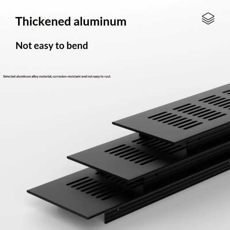 【New】Household Air Vent Grille Wall Ventilation Cover Wardrobe Parts 50/60/80mm*150-500mm Aluminum For Cupboard DIY Accessories