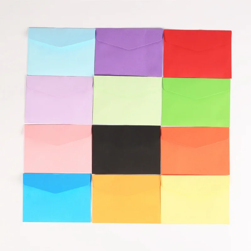 11.5x8.2cm Size 10pcs/pack Small Mini Paper Envelopes ID Card Packing Colorful Color Letter Envelope Blue Red Black Kraft