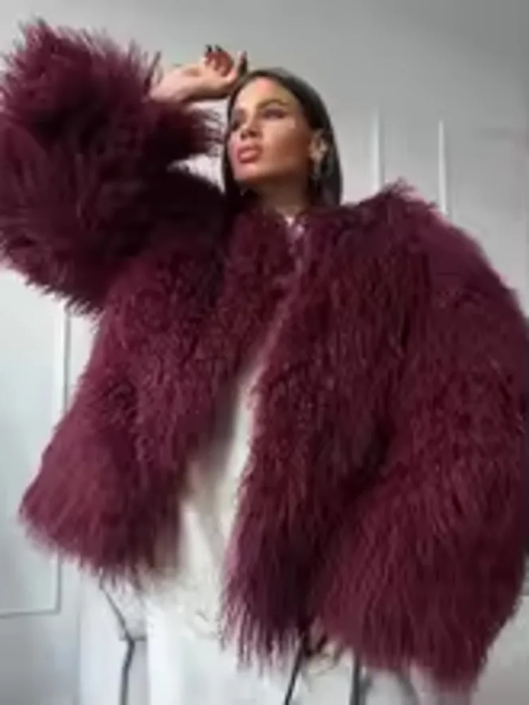 LGRQ 2024 new fashionable and elegant solid color faux fur jacket,hot sales outfits,in stocks coat WQ1021803L