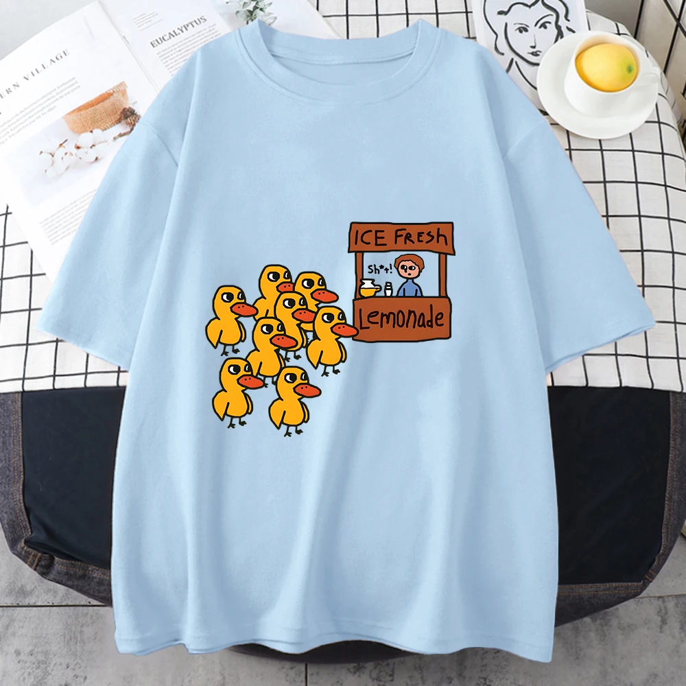 The Duck Song Got Any Grapes Women T-shirt Summer Vintage Tops Cartoon Cute Style Shirts Oversizes Loose Casual Custom Clothes