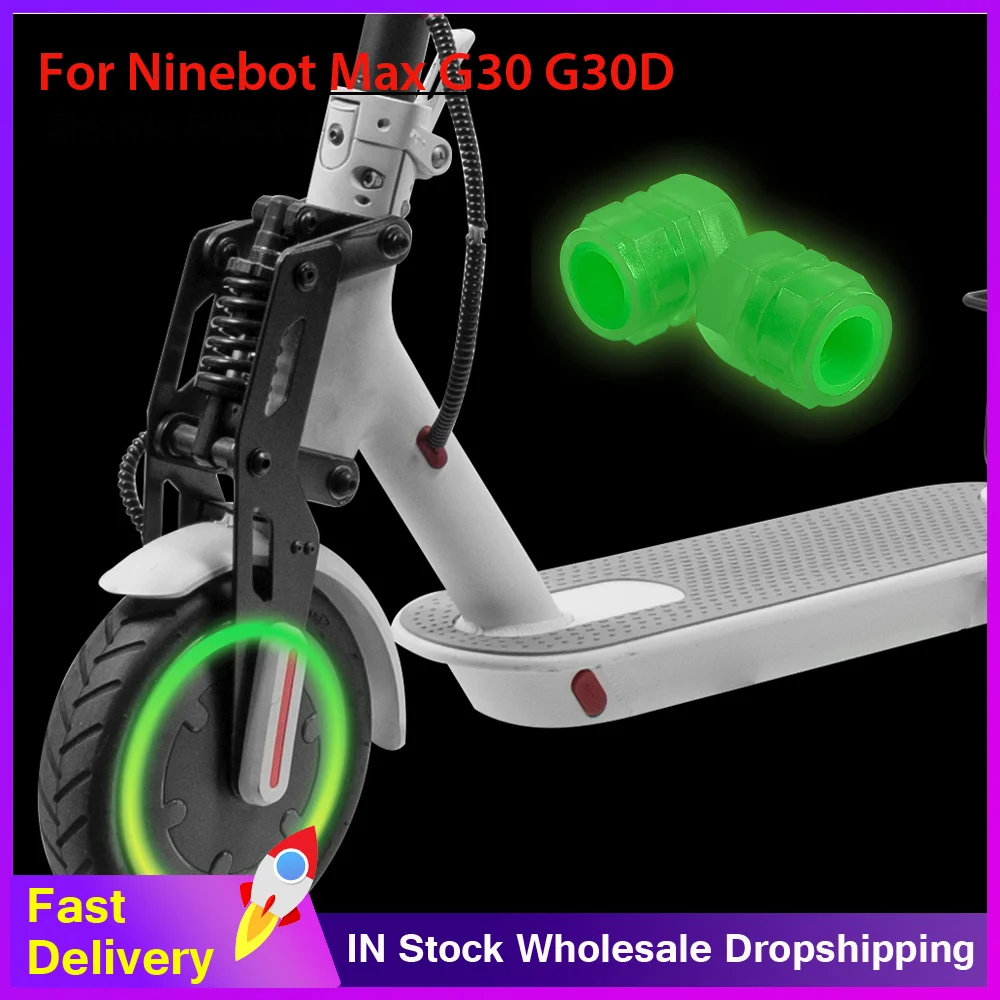 2PCS Luminous Tire Valve Caps Electric Scooter for Ninebot Max G30 G2 For Xiaomi Wheel Nozzle Dustproof Fluorescent Tyre Valve