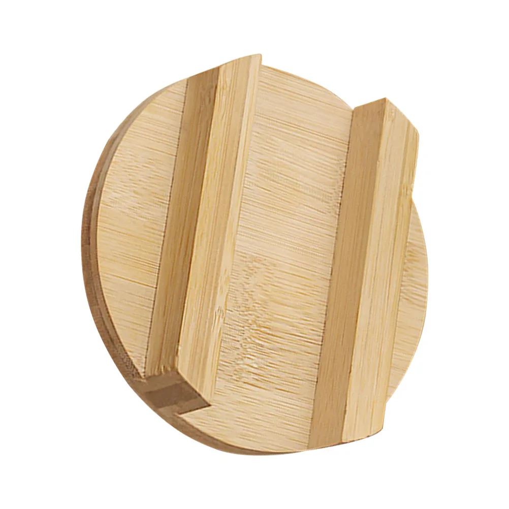 

Bamboo Pot Lid Premium Food-Grade Wok Cover Waterproof Anti-Spill Protective Lid for Camping Outdoor Cooking Pot Frying Pan