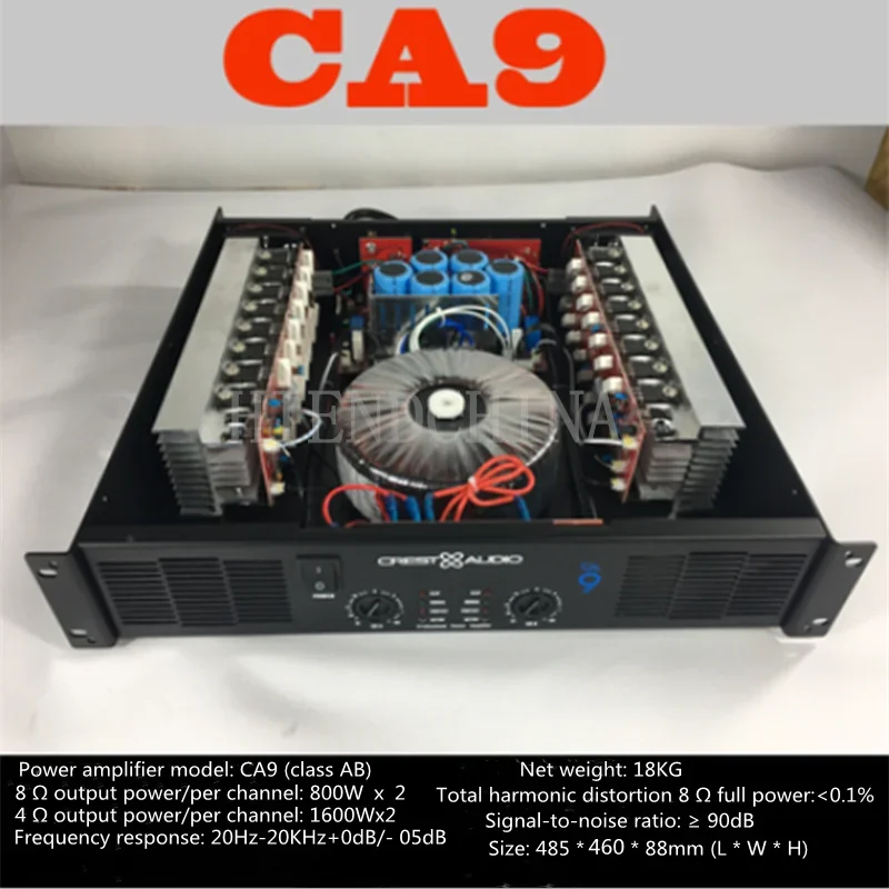

Профессиональный усилитель мощности CA9 Pure Power Amp2 (2U) KTV/Stage/Home развлечения KTV 8 Ом 800 Вт * 2/4 Ом 1600 Вт * 2